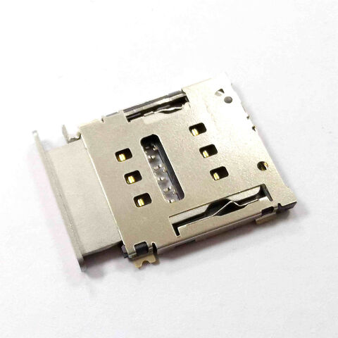 Conector de bandeja de tarjeta SIM Nano, tipo push-pull simple, conectores de cajón