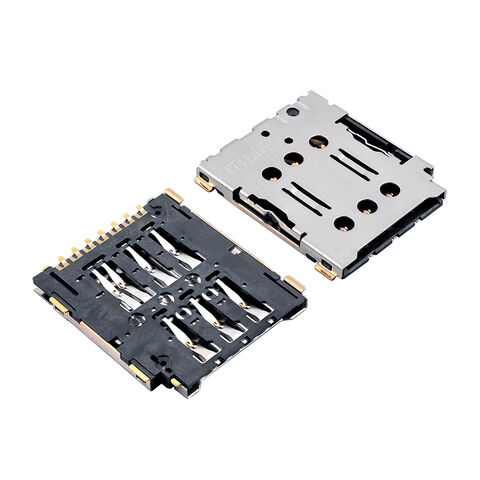 Conector de bandeja de tarjeta SIM Nano, tipo push-pull simple, conectores de cajón