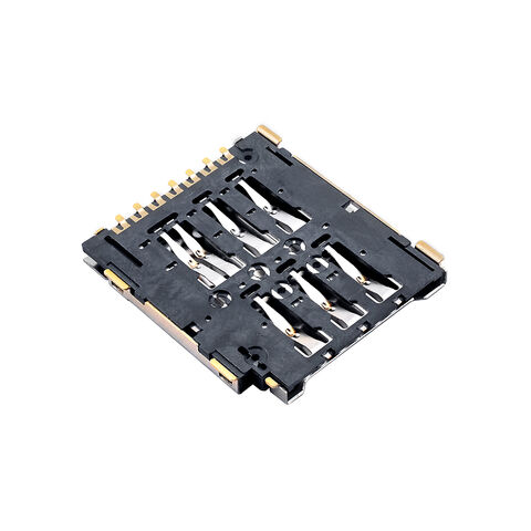 Conector de bandeja de tarjeta SIM Nano, tipo push-pull simple, conectores de cajón