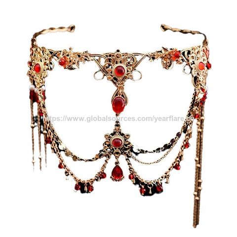 Stirnketten für Abschlussball, Stirnbänder, Quasten, Stirnketten, Haarbänder, Kopfschmuck, Quasten-Stirnschmuck für Damen und Mädchen