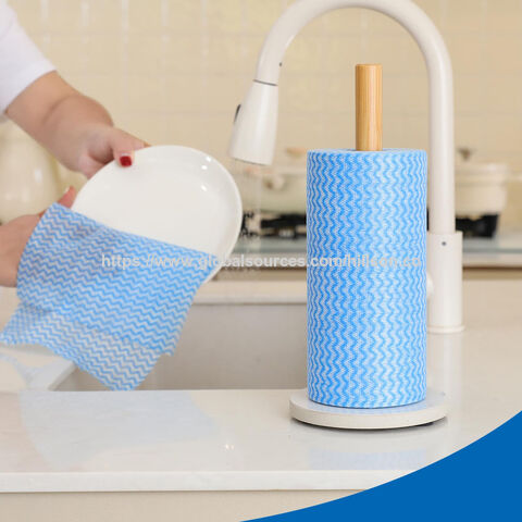 Rollo de toallas de papel de cocina no tejidas reutilizables 2024, trapo perezoso, paño de limpieza de doble uso seco y húmedo