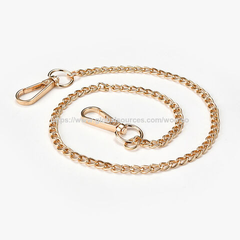 Popular cadena de cintura para decoración de prendas de vestir, color plateado, cadena larga de metal para pantalones y vaqueros