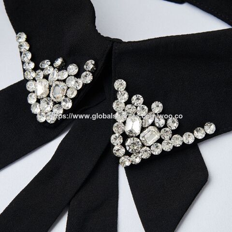 Coleira Brilhante com Strass, Disponível em Várias Cores e Designs - Atacado