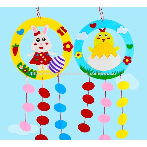 Kit de manualidades infantiles de Pascua, material no tejido para jardín de infantes, bolsa creativa DIY para padres e hijos, juguete educativo