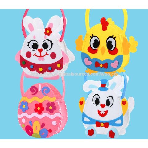 Kit de manualidades infantiles de Pascua, material no tejido para jardín de infantes, bolsa creativa DIY para padres e hijos, juguete educativo