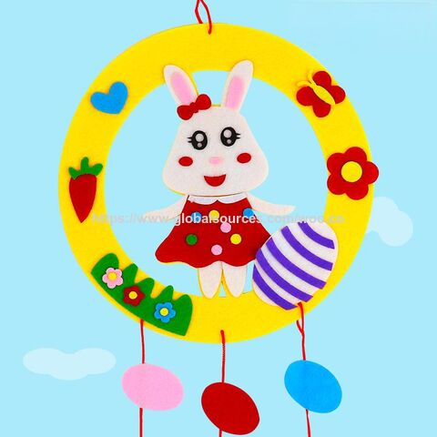 Kit de manualidades infantiles de Pascua, material no tejido para jardín de infantes, bolsa creativa DIY para padres e hijos, juguete educativo