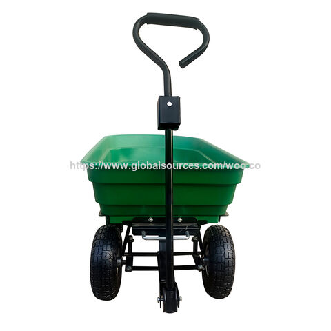 Carrinho de mão de campismo de aço com 4 rodas e pneus de borracha, capacidade de carga de 300 kg, carro de jardim