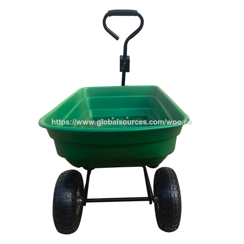 Carrinho de mão de campismo de aço com 4 rodas e pneus de borracha, capacidade de carga de 300 kg, carro de jardim