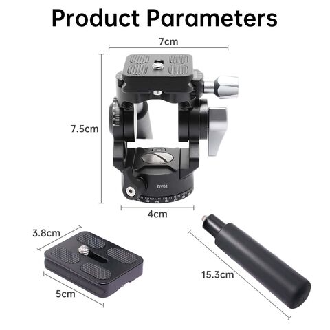 DV01 Zweiachsiger hydraulischer Gimbal-Kopf, tragbar und stabil für Fotografie und Vogelbeobachtung – Professionelle Stabilisierung