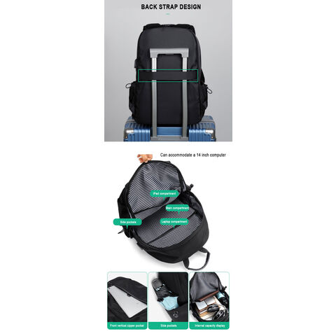 Wasserdichter Reiserucksack, Große Business-Laptoptasche, 14-Zoll-Notebooktasche
