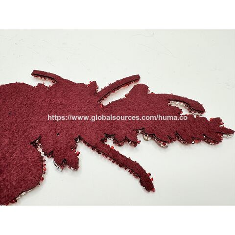 Elegantes joyas de cristal rojo + parches de diamantes hechos a mano para vestidos de novia y de noche DIY. Tamaño y color personalizados.