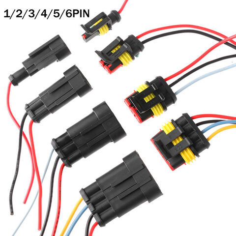 Conector automotriz AMP serie 1P2P3P4P5P6P 14AWG personalizado, enchufe impermeable macho y hembra, cable de alimentación, arnés de cableado