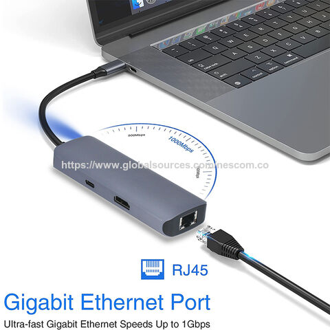 Aluminium Typ C HUB - Typ C Hub zu PD 100W 6 IN 1 USB C Hub mit HDMI für 4K 30Hz, 10Gbps USB3.1. Speicherleitungsfunktion