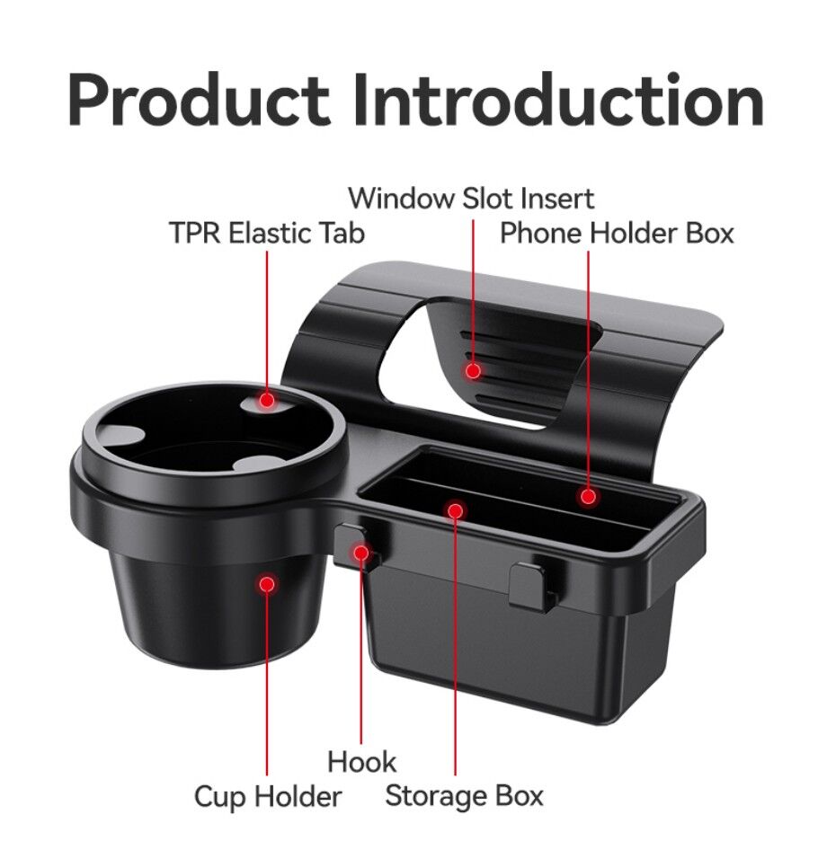 Wholesale 4-in-1 Car Window Organizer With Cup Holder, Phone Slot, Hook ...