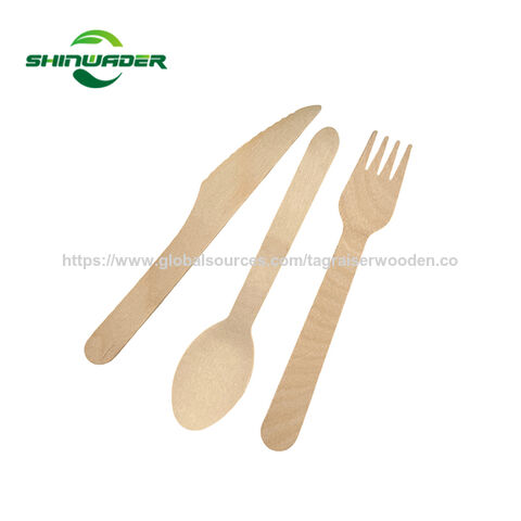 Échantillon Gratuit - Couverts en Bois Naturel Écologiques de Haute Qualité, Sécuritaires pour les Aliments, Vente Directe d'Usine