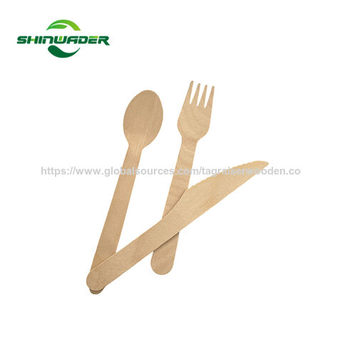 Échantillon Gratuit - Couverts en Bois Naturel Écologiques de Haute Qualité, Sécuritaires pour les Aliments, Vente Directe d'Usine