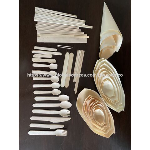 Platos de madera desechables ecológicos JieXue para aperitivos y finger food