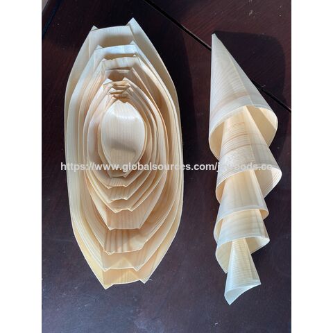 Platos de madera desechables ecológicos JieXue para aperitivos y finger food