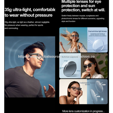 Intelligente KI-Brille mit Übersetzung, 1080P HD-Kamera, IP65, Bluetooth 5.0, Freisprechanrufe, Lokale Musik, Dual-Button-Steuerung