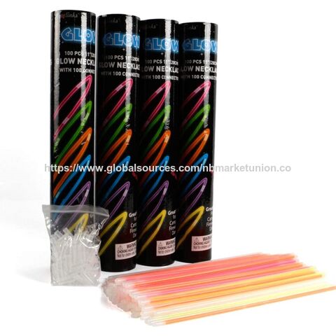 100 Pack Glow In The Dark Luminous Sticks Party Play Fun DIY Bracelets Necklaces For Kids Adults