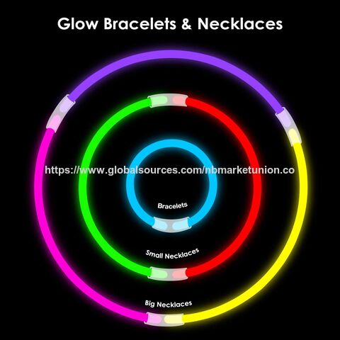 100 Pack Glow In The Dark Luminous Sticks Party Play Fun DIY Bracelets Necklaces For Kids Adults