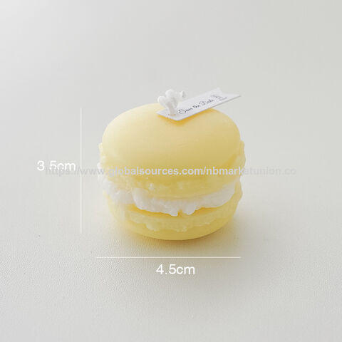 Vela Aromática Artesanal con Forma de Macaron, Cera de Soja, Regalo para Fiestas y Cumpleaños