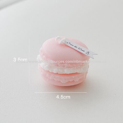 Vela Aromática Artesanal con Forma de Macaron, Cera de Soja, Regalo para Fiestas y Cumpleaños