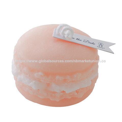 Vela Aromática Artesanal con Forma de Macaron, Cera de Soja, Regalo para Fiestas y Cumpleaños