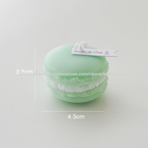 Vela Aromática Artesanal con Forma de Macaron, Cera de Soja, Regalo para Fiestas y Cumpleaños