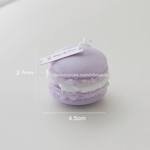 Vela Aromática Artesanal con Forma de Macaron, Cera de Soja, Regalo para Fiestas y Cumpleaños