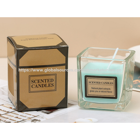 Vela Aromática Cuadrada en Tarro, Cera de Soja, Vela Perfumada Hecha a Mano, Set de Regalo de Viaje para Fiesta en Casa