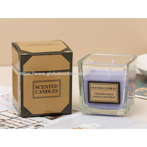 Vela Aromática Cuadrada en Tarro, Cera de Soja, Vela Perfumada Hecha a Mano, Set de Regalo de Viaje para Fiesta en Casa