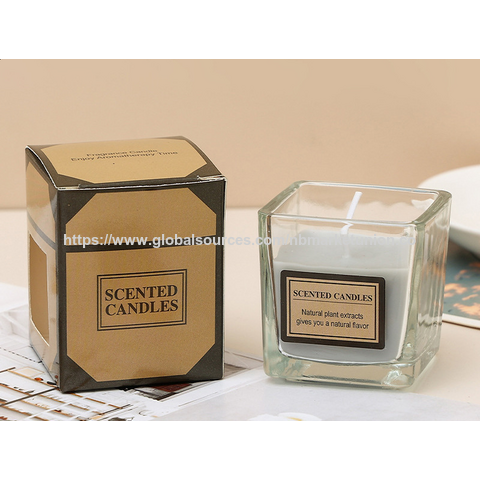 Vela Aromática Cuadrada en Tarro, Cera de Soja, Vela Perfumada Hecha a Mano, Set de Regalo de Viaje para Fiesta en Casa