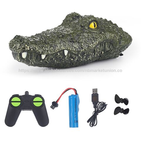 Cocodrilo de Juguete RC 2.4G Control Remoto Eléctrico de Alta Velocidad Flotante Cabeza de Caimán para Piscina Lago