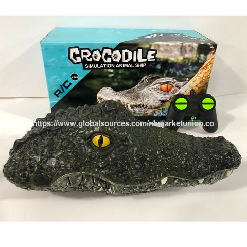 Cocodrilo de Juguete RC 2.4G Control Remoto Eléctrico de Alta Velocidad Flotante Cabeza de Caimán para Piscina Lago