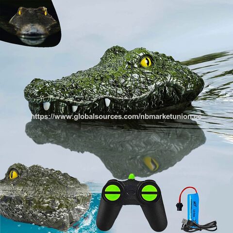 Cocodrilo de Juguete RC 2.4G Control Remoto Eléctrico de Alta Velocidad Flotante Cabeza de Caimán para Piscina Lago