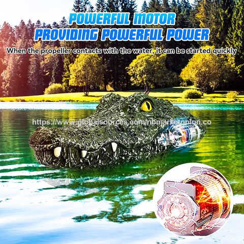 Cocodrilo de Juguete RC 2.4G Control Remoto Eléctrico de Alta Velocidad Flotante Cabeza de Caimán para Piscina Lago