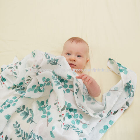 Wholesale baby blanket with cotton and bamboo mixed