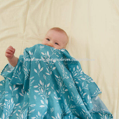 Wholesale baby blanket with cotton and bamboo mixed
