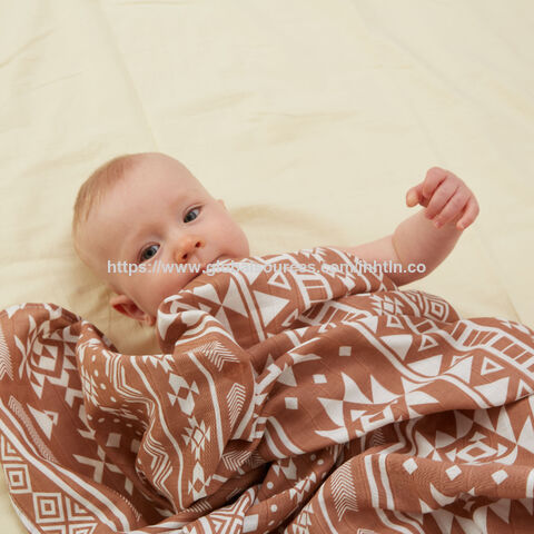 Wholesale baby blanket with cotton and bamboo mixed