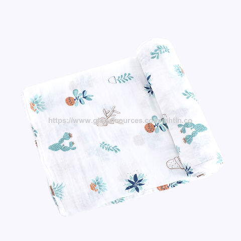 Wholesale baby blanket with cotton and bamboo mixed