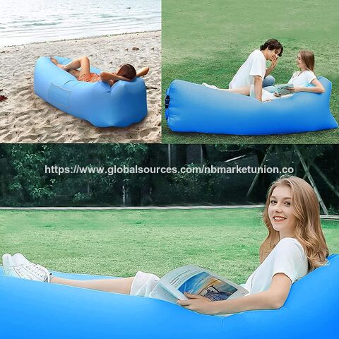 Inflatable Lounger Portable Lazy Air Couch Chair Beach Camping Hammock Bed Home Outside Cool Gifts