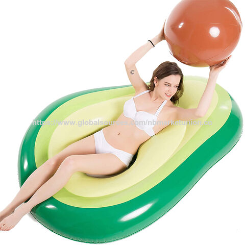 Flotador Hinchable de Aguacate para Piscina con Pelota, Diversión Acuática, Grande, para Fiestas de Verano en la Playa - Juguetes de Natación