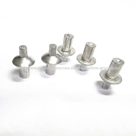 Remache de cabeza redonda de aleación de aluminio de 9.5m, tipo de remache para prendas de vestir