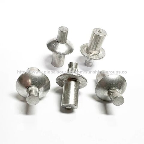Remache de cabeza redonda de aleación de aluminio de 9.5m, tipo de remache para prendas de vestir