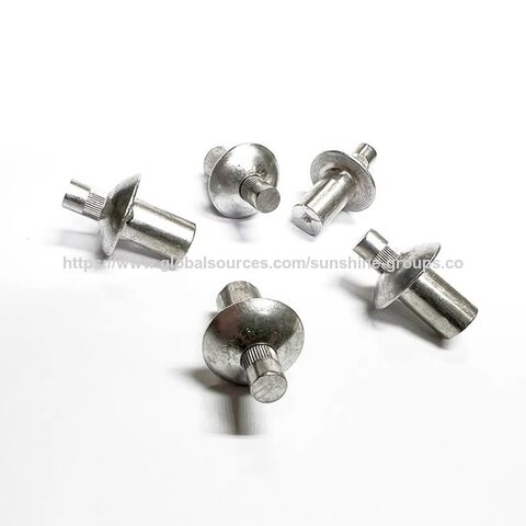 Remache de cabeza redonda de aleación de aluminio de 9.5m, tipo de remache para prendas de vestir