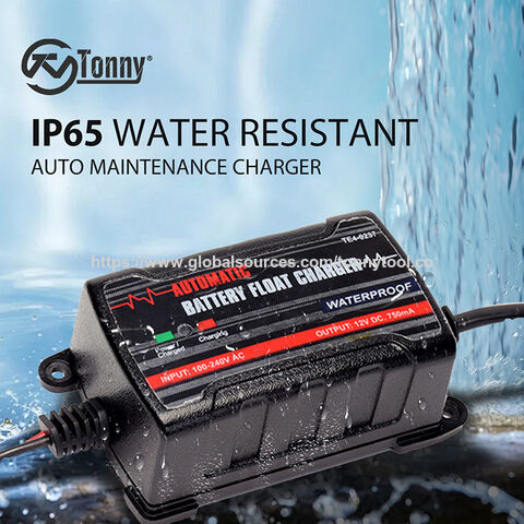 Chargeur d'entretien de batterie 0.75A 6V/12V pour voiture et moto - Empêche la batterie de se décharger, Protection contre la surcharge, Chargeur de batterie
