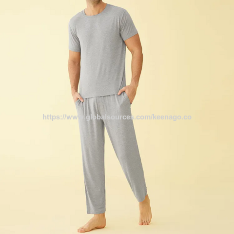 Promoção de Verão: Conjunto de Pijama Masculino de Bambu Fino e Confortável - Aproveite!
