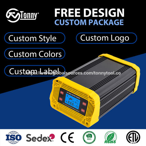 Chargeur de Batterie Intelligent Auto 12V 24V 10A 20A avec Protection Contre Surcharge/Court-Circuit pour Batteries Plomb-Acide et Lithium Automobiles et Motos