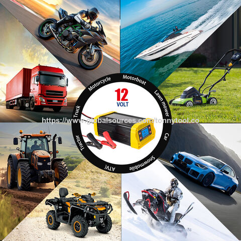 Chargeur de Batterie Intelligent Auto 12V 24V 10A 20A avec Protection Contre Surcharge/Court-Circuit pour Batteries Plomb-Acide et Lithium Automobiles et Motos